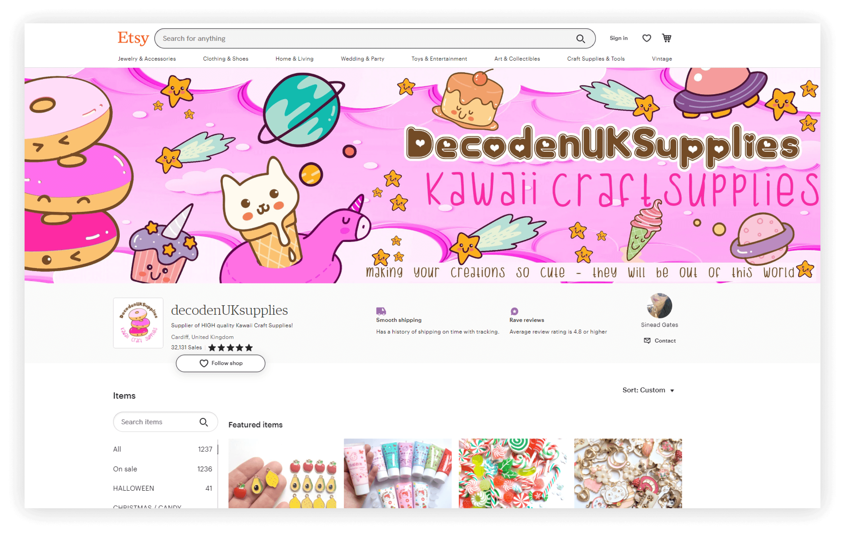 Etsy Seller Interview with Sinead of Decoden UK Supplies